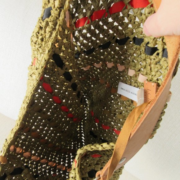 J. Crew Rafia and Ribbon Straw Shoulder Bag Size OS Woven Slouch - Picture 7 of 14